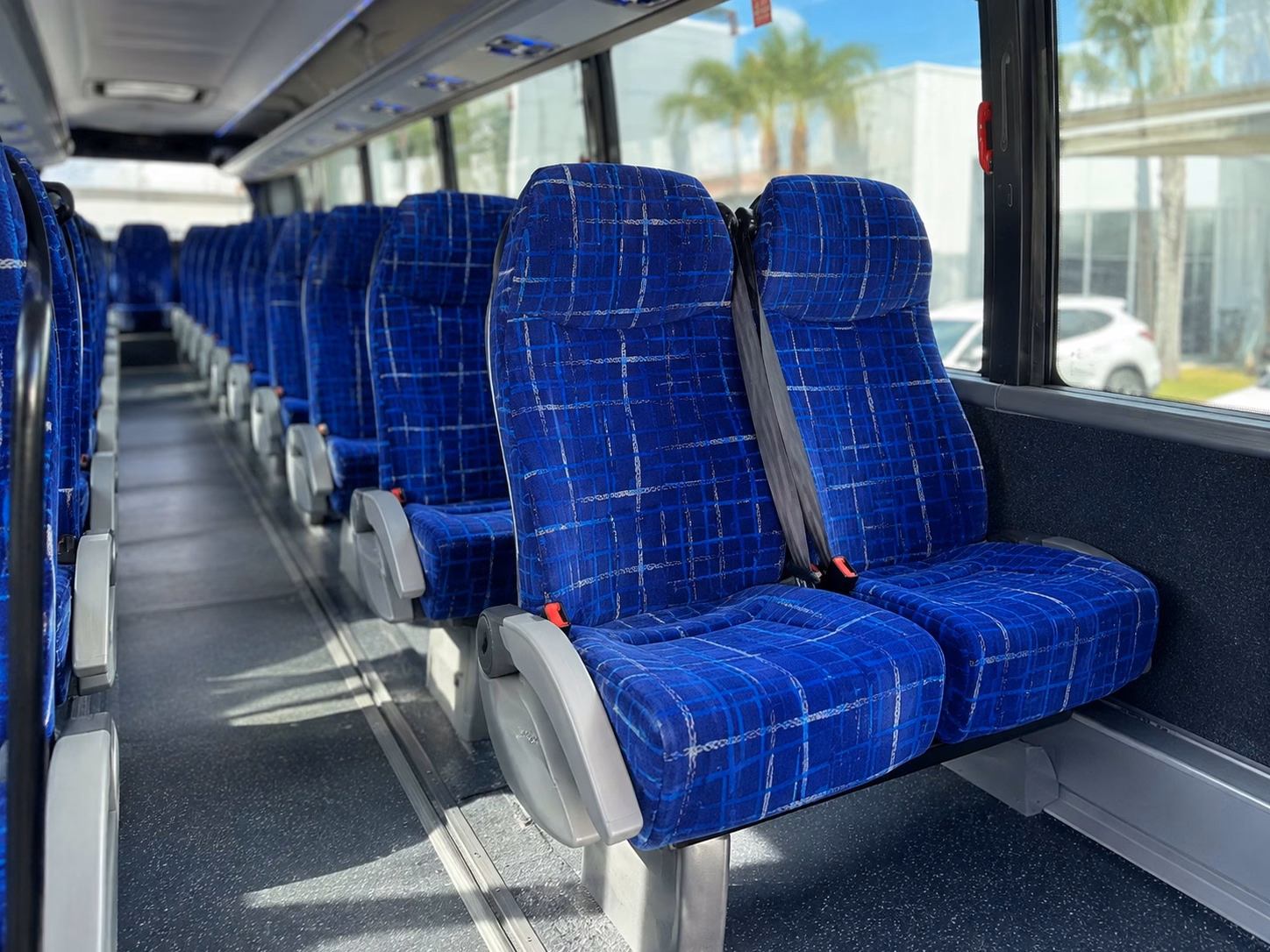 56 passenger charter bus inside