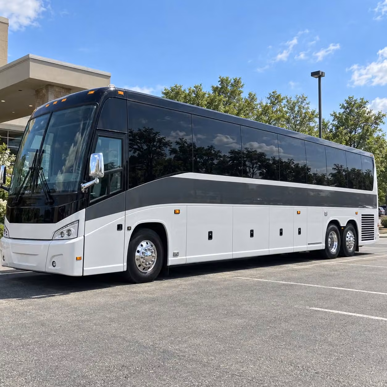 tracy charter bus rental exterior