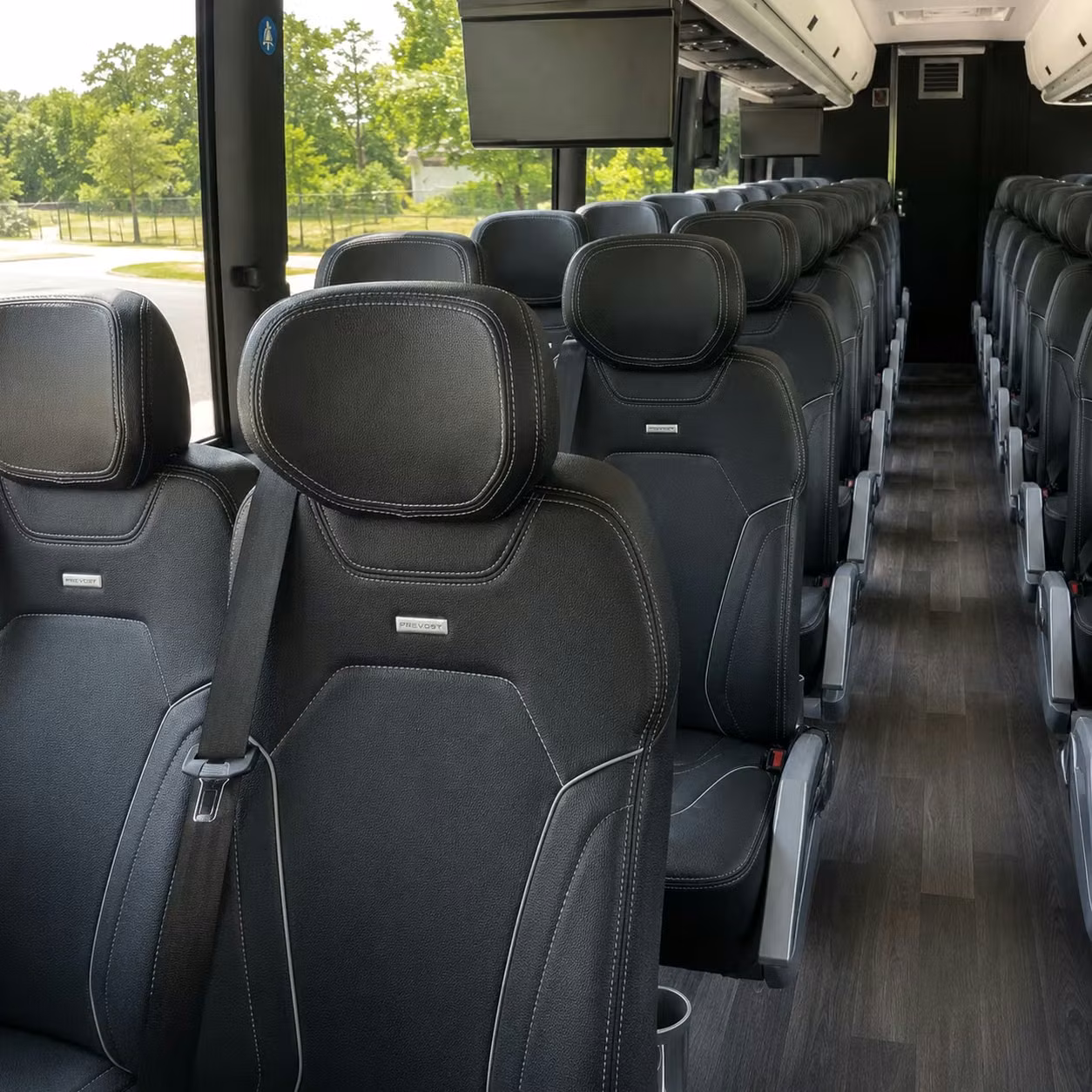 tracy charter bus rental interior